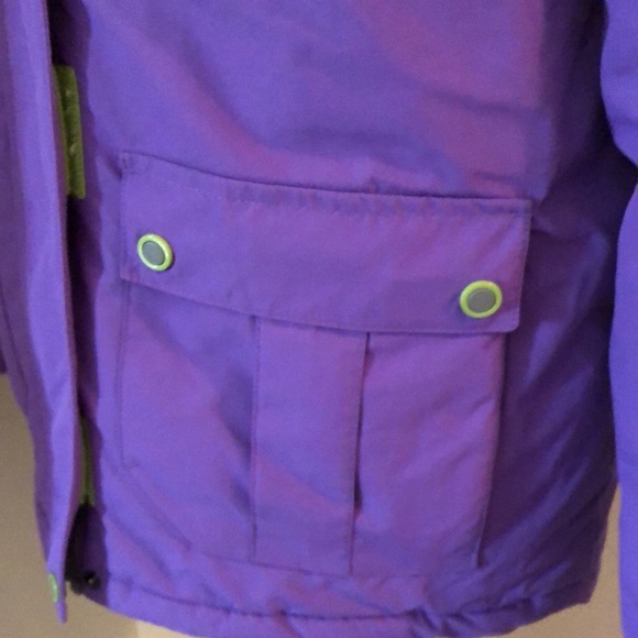 Outbound Ski Winter Hooded Jacket Purple with Green Size Large - Picture 3 of 10